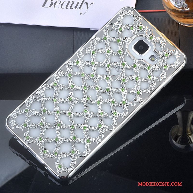 Hoesje Samsung Galaxy A7 2016 Zacht Goud Anti-fall, Hoes Samsung Galaxy A7 2016 Strass Telefoon