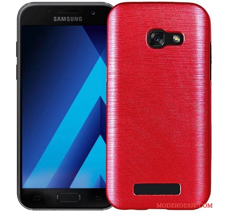 Hoesje Samsung Galaxy A7 2017 Metaal Telefoon Rood, Hoes Samsung Galaxy A7 2017 Bescherming Anti-fall