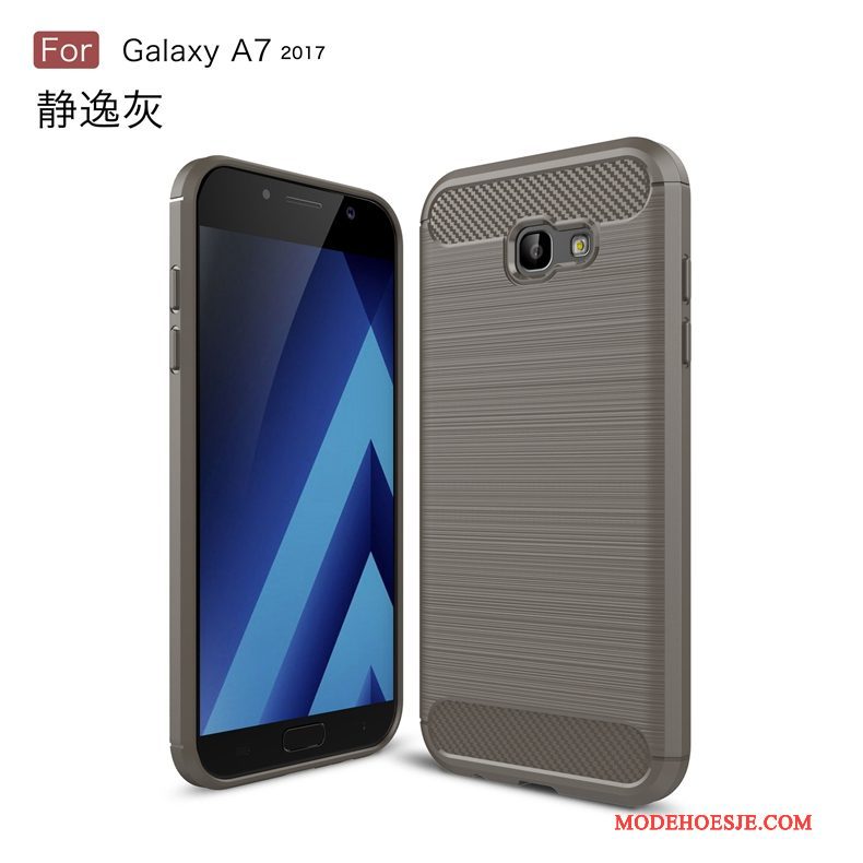 Hoesje Samsung Galaxy A7 2017 Spotprent Anti-fall Groen, Hoes Samsung Galaxy A7 2017 Bescherming Fibertelefoon