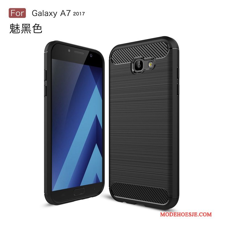 Hoesje Samsung Galaxy A7 2017 Spotprent Anti-fall Groen, Hoes Samsung Galaxy A7 2017 Bescherming Fibertelefoon