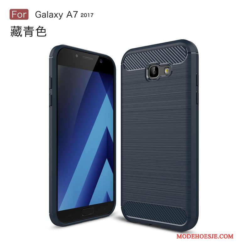 Hoesje Samsung Galaxy A7 2017 Spotprent Anti-fall Groen, Hoes Samsung Galaxy A7 2017 Bescherming Fibertelefoon