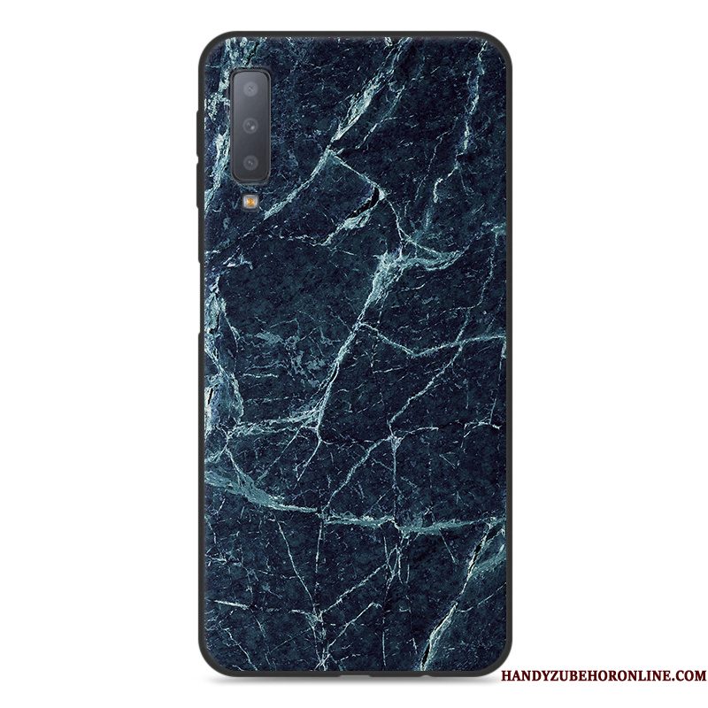 Hoesje Samsung Galaxy A7 2018 Geschilderd Telefoon Blauw, Hoes Samsung Galaxy A7 2018 Scheppend Persoonlijk Grote