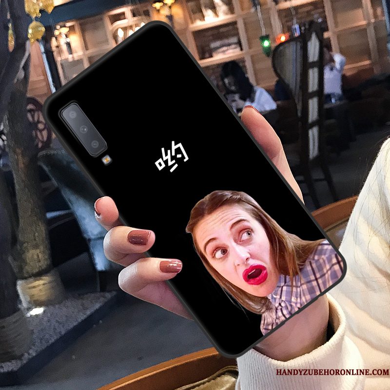 Hoesje Samsung Galaxy A7 2018 Zacht Grappig Nieuw, Hoes Samsung Galaxy A7 2018 Spotprent Roodtelefoon