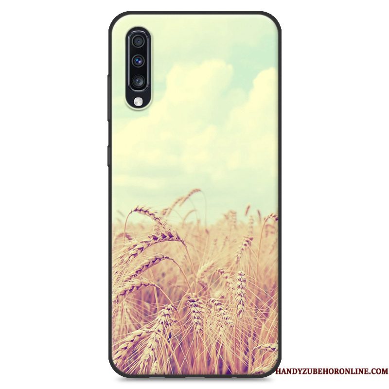 Hoesje Samsung Galaxy A70 Bescherming Anti-falltelefoon, Hoes Samsung Galaxy A70 Zacht Rood Schrobben