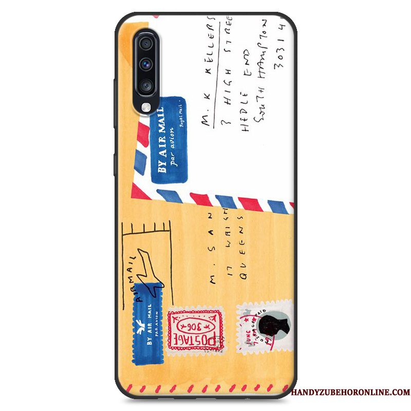 Hoesje Samsung Galaxy A70 Bescherming Anti-falltelefoon, Hoes Samsung Galaxy A70 Zacht Rood Schrobben