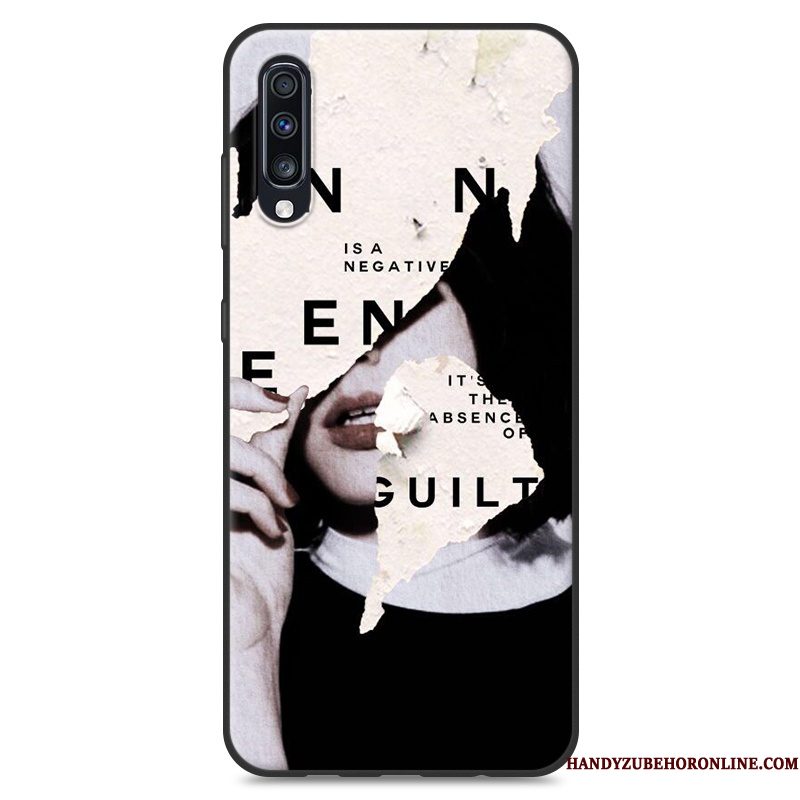 Hoesje Samsung Galaxy A70 Bescherming Anti-falltelefoon, Hoes Samsung Galaxy A70 Zacht Rood Schrobben