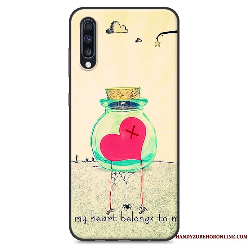 Hoesje Samsung Galaxy A70 Bescherming Anti-falltelefoon, Hoes Samsung Galaxy A70 Zacht Rood Schrobben