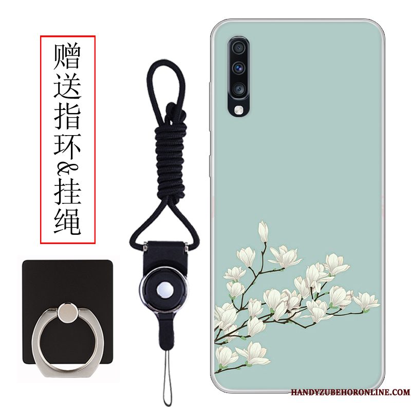 Hoesje Samsung Galaxy A70 Bescherming Bloemen Wind, Hoes Samsung Galaxy A70 Scheppend Groentelefoon