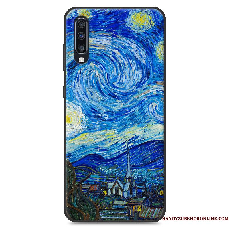 Hoesje Samsung Galaxy A70 Bescherming Landschap Nieuw, Hoes Samsung Galaxy A70 Geschilderd Eenvoudige Blauw