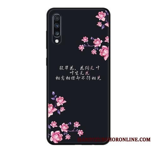 Hoesje Samsung Galaxy A70 Bescherming Schrobben Zwart, Hoes Samsung Galaxy A70 Zacht Rozetelefoon