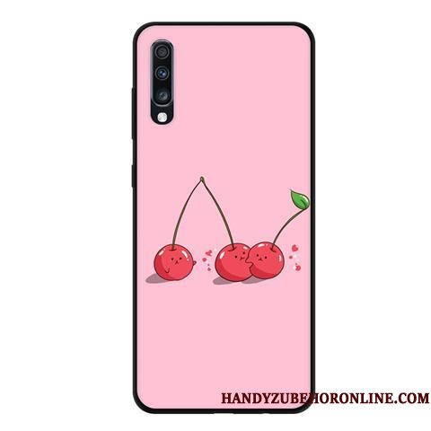 Hoesje Samsung Galaxy A70 Bescherming Schrobben Zwart, Hoes Samsung Galaxy A70 Zacht Rozetelefoon