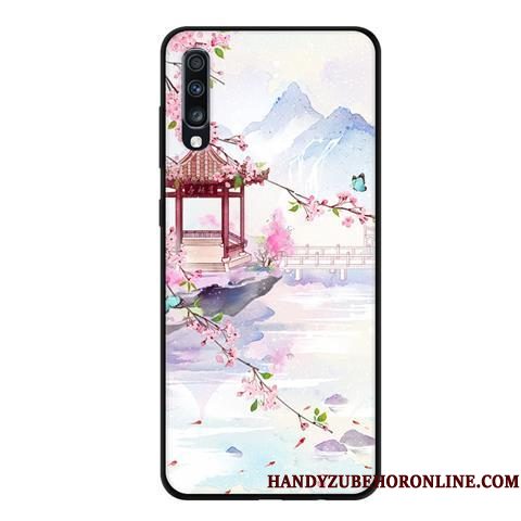 Hoesje Samsung Galaxy A70 Bescherming Schrobben Zwart, Hoes Samsung Galaxy A70 Zacht Rozetelefoon