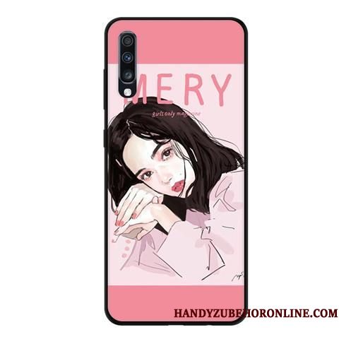 Hoesje Samsung Galaxy A70 Bescherming Schrobben Zwart, Hoes Samsung Galaxy A70 Zacht Rozetelefoon