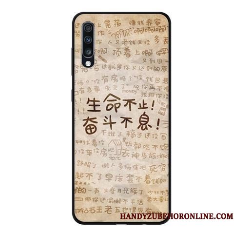 Hoesje Samsung Galaxy A70 Bescherming Schrobben Zwart, Hoes Samsung Galaxy A70 Zacht Rozetelefoon