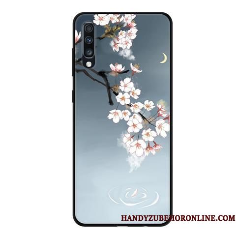 Hoesje Samsung Galaxy A70 Bescherming Schrobben Zwart, Hoes Samsung Galaxy A70 Zacht Rozetelefoon