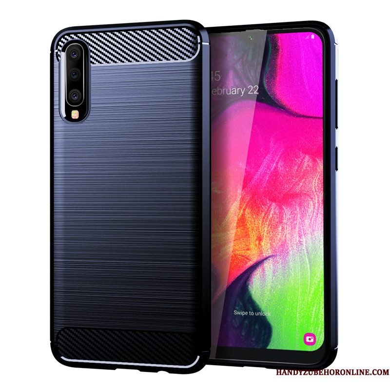 Hoesje Samsung Galaxy A70 Bescherming Telefoon Zijde, Hoes Samsung Galaxy A70 Zacht Anti-fall Grijs