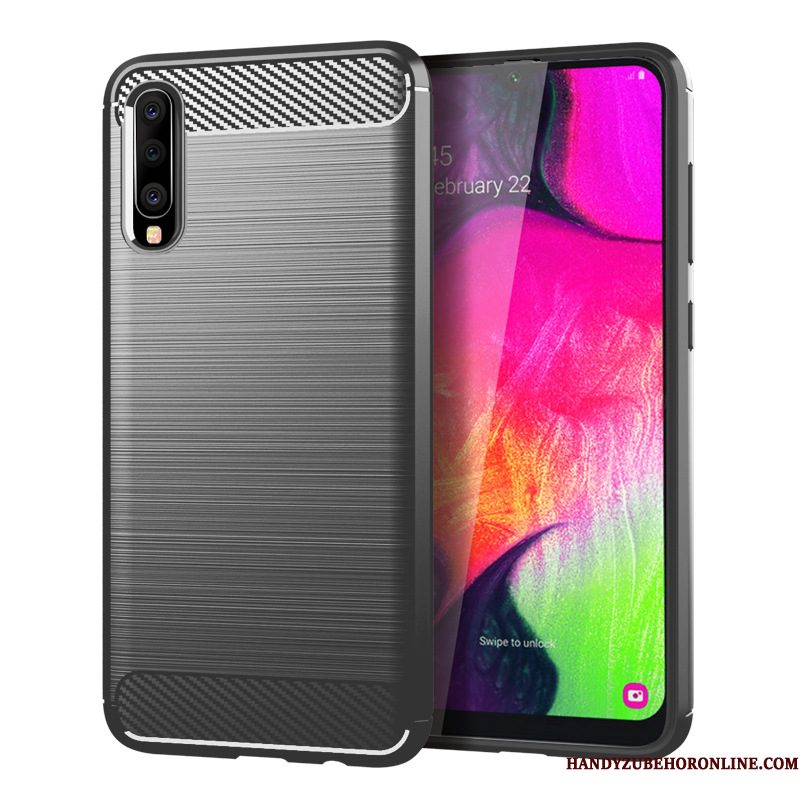 Hoesje Samsung Galaxy A70 Bescherming Telefoon Zijde, Hoes Samsung Galaxy A70 Zacht Anti-fall Grijs