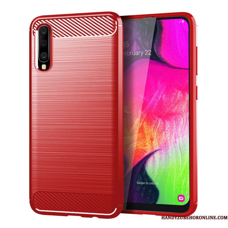 Hoesje Samsung Galaxy A70 Bescherming Telefoon Zijde, Hoes Samsung Galaxy A70 Zacht Anti-fall Grijs