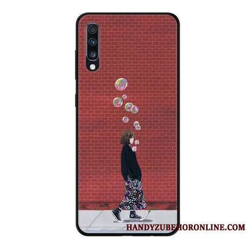 Hoesje Samsung Galaxy A70 Bescherming Zwart Gazen, Hoes Samsung Galaxy A70 Zacht Telefoon Kant