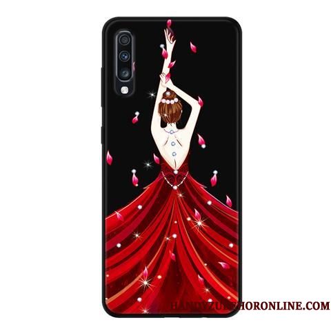 Hoesje Samsung Galaxy A70 Bescherming Zwart Gazen, Hoes Samsung Galaxy A70 Zacht Telefoon Kant