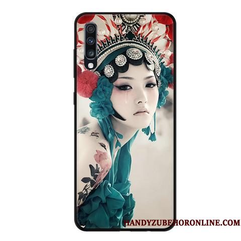 Hoesje Samsung Galaxy A70 Bescherming Zwart Gazen, Hoes Samsung Galaxy A70 Zacht Telefoon Kant