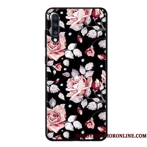 Hoesje Samsung Galaxy A70 Bescherming Zwart Gazen, Hoes Samsung Galaxy A70 Zacht Telefoon Kant