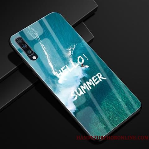 Hoesje Samsung Galaxy A70 Scheppend Telefoon Blauw, Hoes Samsung Galaxy A70 Bescherming Patroon Anti-fall