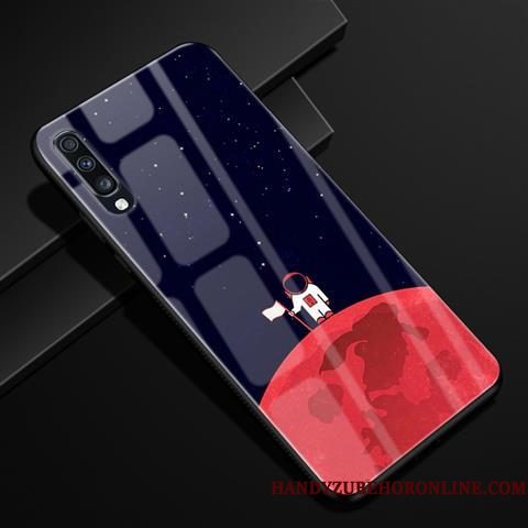 Hoesje Samsung Galaxy A70 Scheppend Telefoon Blauw, Hoes Samsung Galaxy A70 Bescherming Patroon Anti-fall