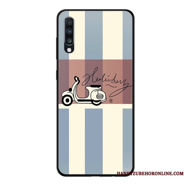 Hoesje Samsung Galaxy A70 Siliconen Schrobben Anti-fall, Hoes Samsung Galaxy A70 Zacht Blauwtelefoon