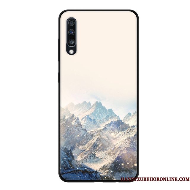 Hoesje Samsung Galaxy A70 Siliconen Schrobben Anti-fall, Hoes Samsung Galaxy A70 Zacht Blauwtelefoon