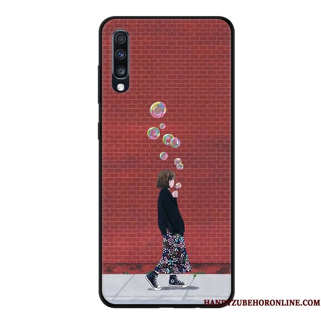 Hoesje Samsung Galaxy A70 Siliconen Schrobben Anti-fall, Hoes Samsung Galaxy A70 Zacht Blauwtelefoon