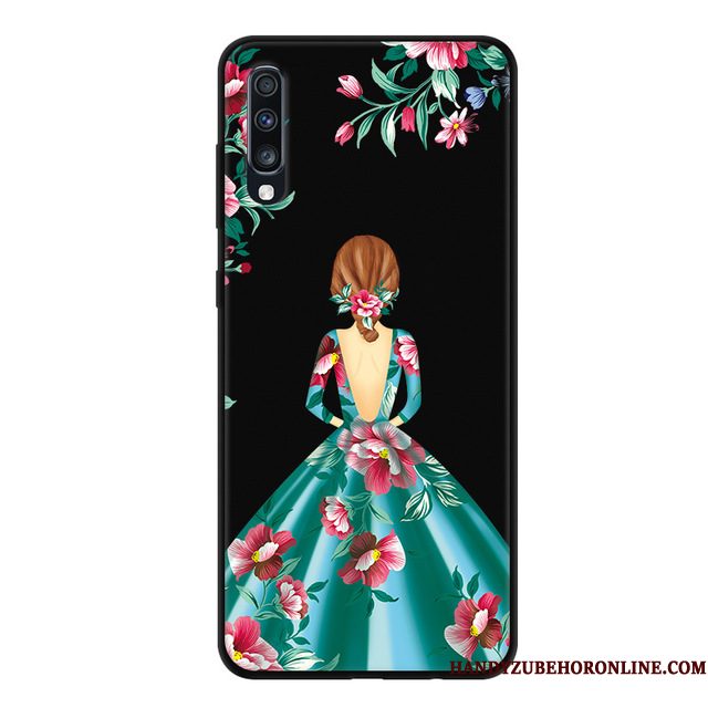 Hoesje Samsung Galaxy A70 Siliconen Schrobben Anti-fall, Hoes Samsung Galaxy A70 Zacht Blauwtelefoon