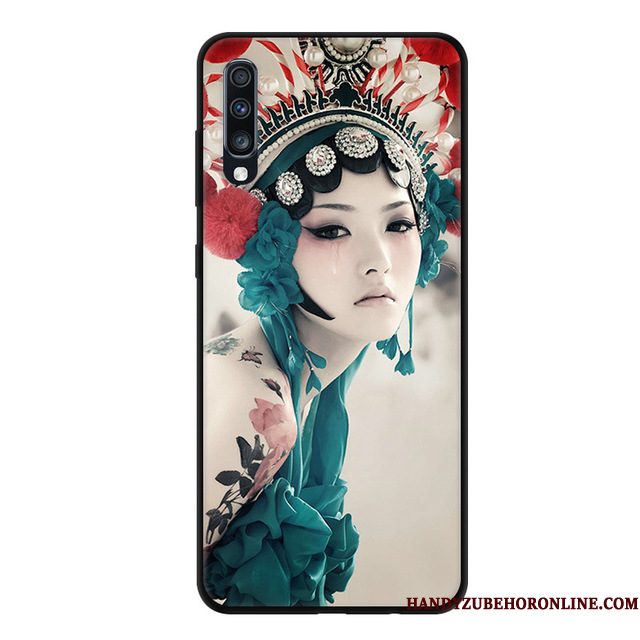 Hoesje Samsung Galaxy A70 Siliconen Schrobben Anti-fall, Hoes Samsung Galaxy A70 Zacht Blauwtelefoon