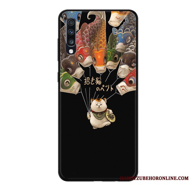 Hoesje Samsung Galaxy A70 Siliconen Schrobben Anti-fall, Hoes Samsung Galaxy A70 Zacht Blauwtelefoon