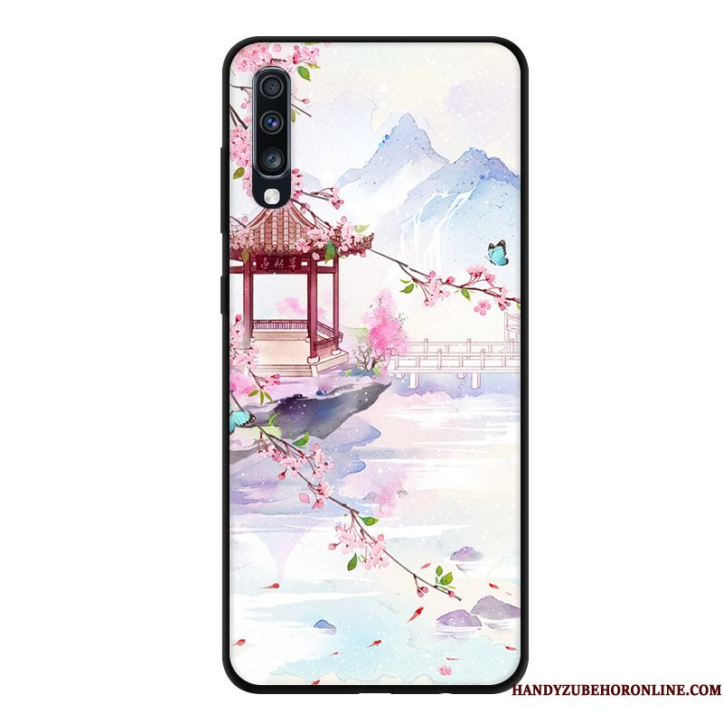 Hoesje Samsung Galaxy A70 Siliconen Schrobben Anti-fall, Hoes Samsung Galaxy A70 Zacht Blauwtelefoon