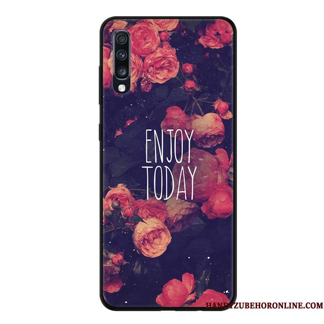 Hoesje Samsung Galaxy A70 Siliconen Schrobben Anti-fall, Hoes Samsung Galaxy A70 Zacht Blauwtelefoon