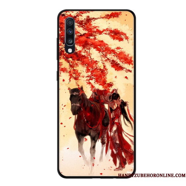 Hoesje Samsung Galaxy A70 Siliconen Schrobben Anti-fall, Hoes Samsung Galaxy A70 Zacht Blauwtelefoon