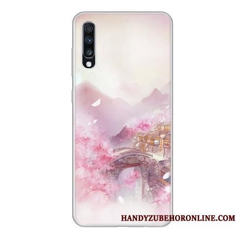 Hoesje Samsung Galaxy A70 Spotprent Groen Wind, Hoes Samsung Galaxy A70 Zacht Anti-falltelefoon