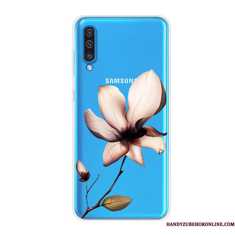 Hoesje Samsung Galaxy A70 Zacht Anti-fall Trend, Hoes Samsung Galaxy A70 Zakken Telefoon Blauw