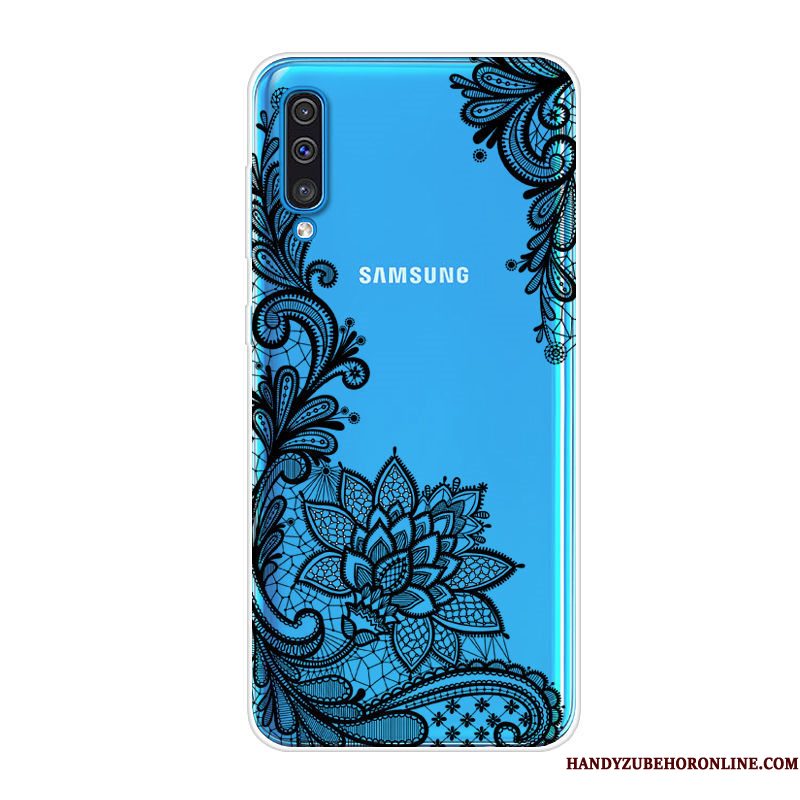 Hoesje Samsung Galaxy A70 Zacht Anti-fall Trend, Hoes Samsung Galaxy A70 Zakken Telefoon Blauw