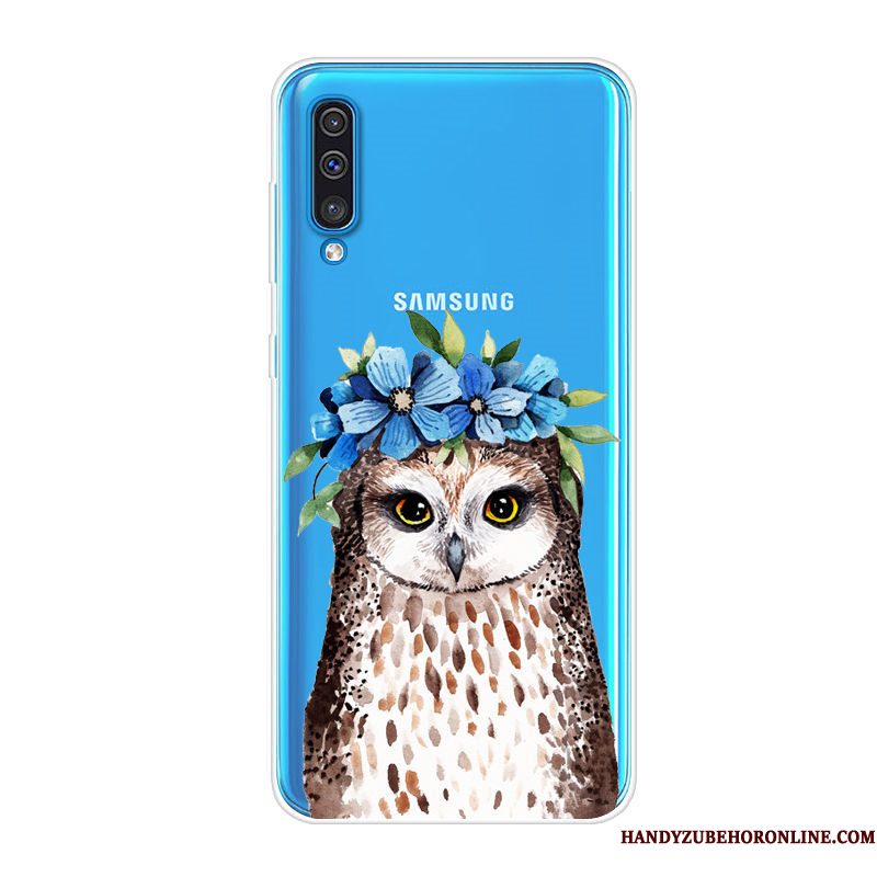 Hoesje Samsung Galaxy A70 Zacht Anti-fall Trend, Hoes Samsung Galaxy A70 Zakken Telefoon Blauw