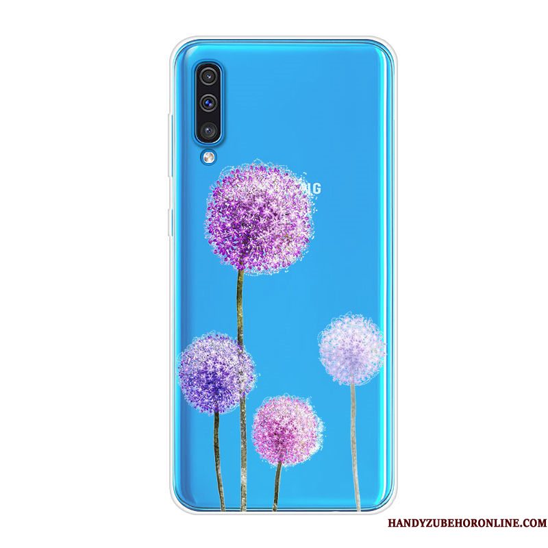 Hoesje Samsung Galaxy A70 Zacht Anti-fall Trend, Hoes Samsung Galaxy A70 Zakken Telefoon Blauw