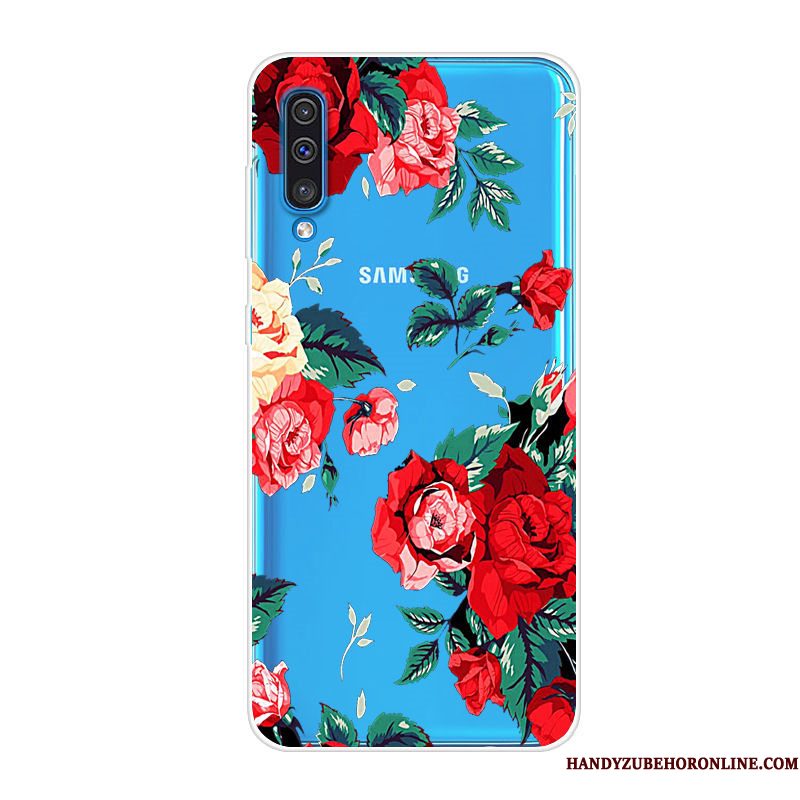 Hoesje Samsung Galaxy A70 Zacht Anti-fall Trend, Hoes Samsung Galaxy A70 Zakken Telefoon Blauw