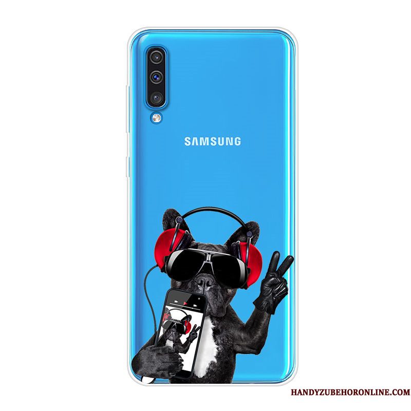 Hoesje Samsung Galaxy A70 Zacht Anti-fall Trend, Hoes Samsung Galaxy A70 Zakken Telefoon Blauw