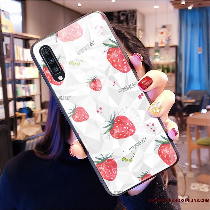 Hoesje Samsung Galaxy A70 Zacht Groen Trendy Merk, Hoes Samsung Galaxy A70 Scheppend Telefoon Ruit