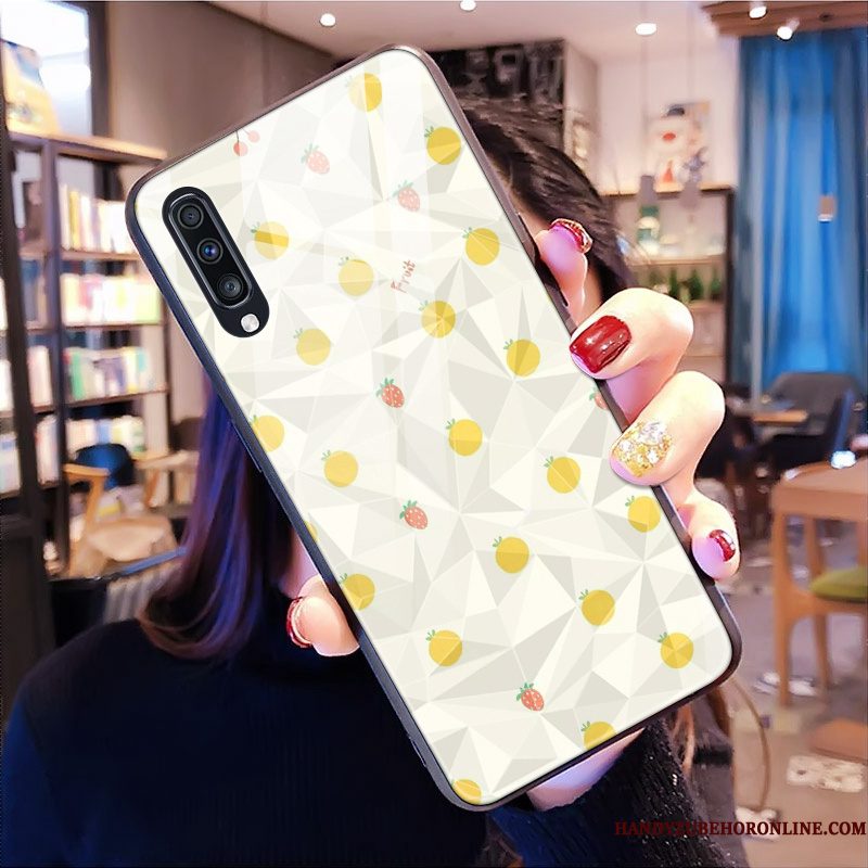 Hoesje Samsung Galaxy A70 Zacht Groen Trendy Merk, Hoes Samsung Galaxy A70 Scheppend Telefoon Ruit