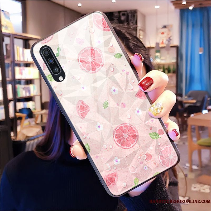 Hoesje Samsung Galaxy A70 Zacht Groen Trendy Merk, Hoes Samsung Galaxy A70 Scheppend Telefoon Ruit