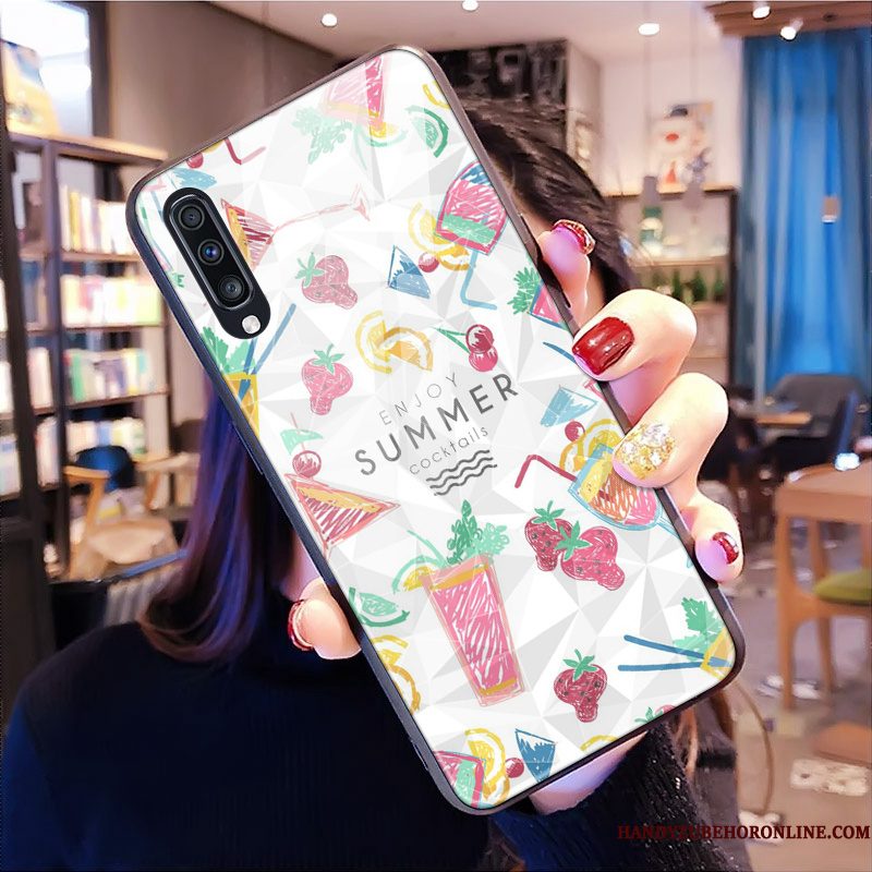 Hoesje Samsung Galaxy A70 Zacht Groen Trendy Merk, Hoes Samsung Galaxy A70 Scheppend Telefoon Ruit