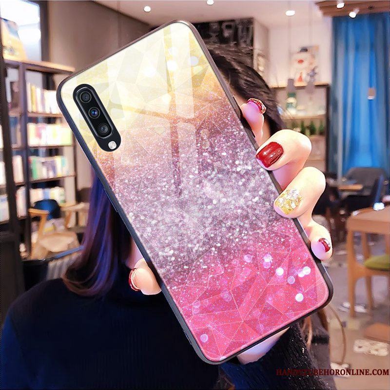 Hoesje Samsung Galaxy A70 Zacht Telefoon Ruit, Hoes Samsung Galaxy A70 Scheppend Purper