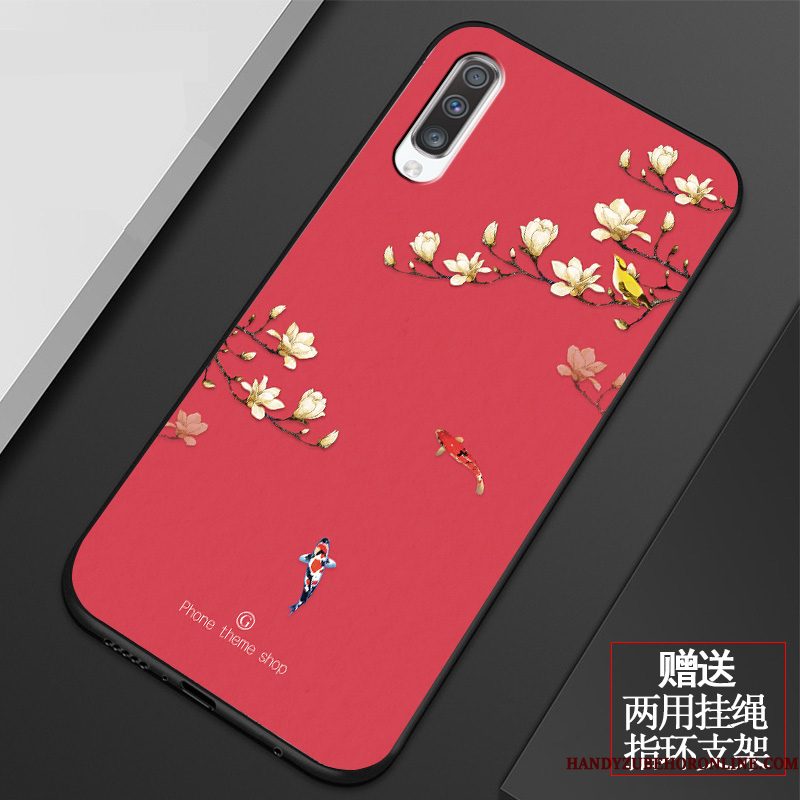 Hoesje Samsung Galaxy A70 Zacht Wit Mini, Hoes Samsung Galaxy A70 Vintage Eenvoudige Kunst